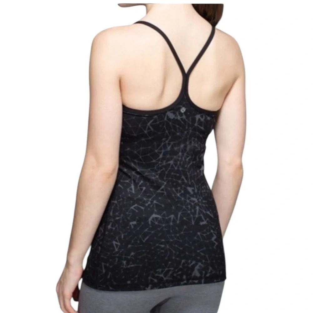 Lululemon Power Y Tank Luon Star Crushed Coal Black Black size 6 - Picture 2 of 12